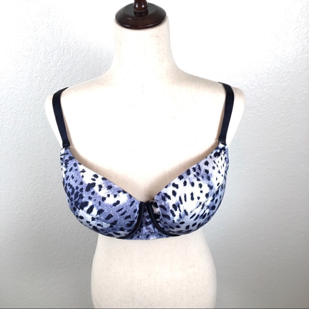 Cacique Navy Leopard Printpush-Upbra40d - image 1